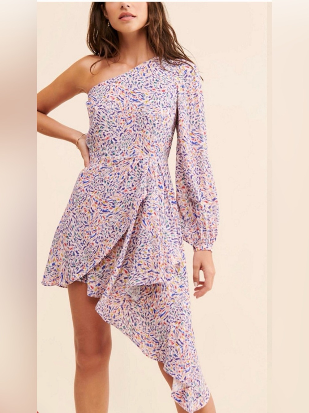 Yumi Kim Ellie One-Shoulder Dress by Anthropologie in floral print. NWOT $238 2X